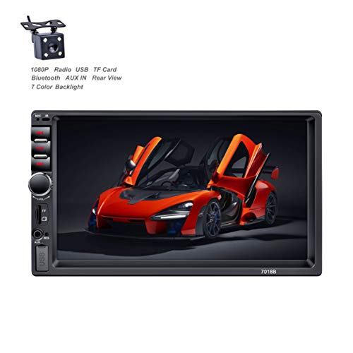 X-REAKO radio de coche 2 DIN Car Stereo de 7 Pulgadas HD Pantalla Táctil Bluetooth Manos Libres Radio Auto FM / USB/AUX IN Mirror Link con cámara de visión Trasera