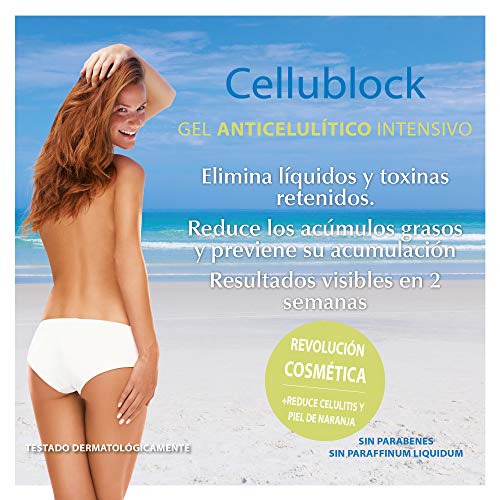 Yacel CELLUBLOCK | Crema Anticelulitica | Anticelulítico Potente | Crema Reductora de Mujer | Reduce la Piel de Naranja | Reduce Retención de Liquidos y Elimina Toxinas -200ml