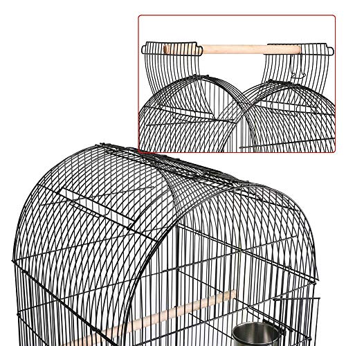 Yaheetech Jaula de Pájaros Jaula con Ruedas Jaula para Loros Canarios 59 x 59 x 150 cm