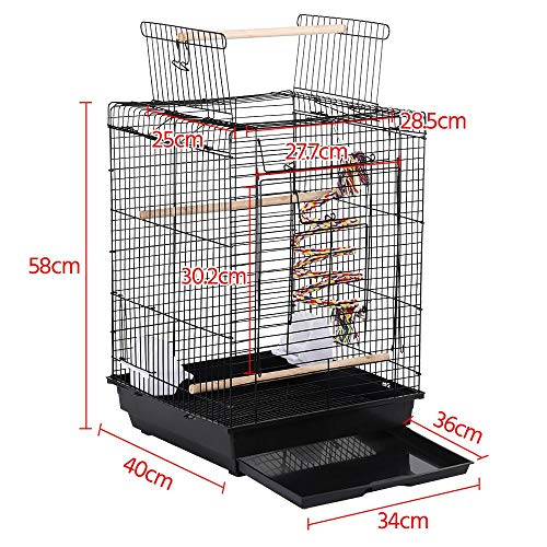 Yaheetech Jaula para Pájaros Jaula con Juguetes Mascota