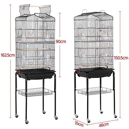 Yaheetech Jaula para Pájaros Jaula de Aves Canarios 46 x 35,5 x 158 cm