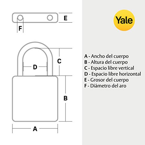 Yale Y150/22/120/1 Candado de Seguridad de Combinación, 22 mm