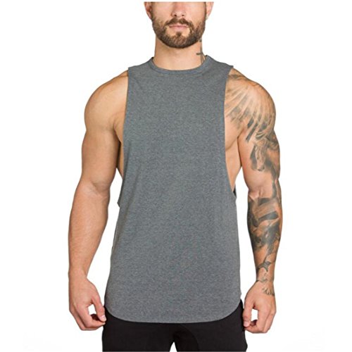 YeeHoo Camiseta Sudaderas Culturismo Muscular Chaleco Camiseta sin Mangas Camiseta Deportiva de Tirantes Tank Top algodón