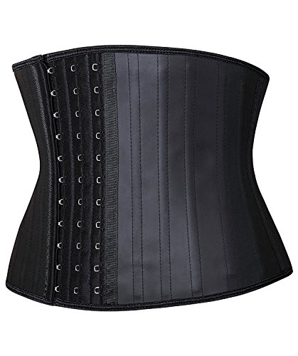 YIANNA Faja Reductora Mujer Torso Corto Waist Trainer Corset Colombianas Fajas Reductoras Adelgazantes Abdomen Postparto Negro, 110299 Size L