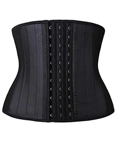 YIANNA Faja Reductora Mujer Torso Corto Waist Trainer Corset Colombianas Fajas Reductoras Adelgazantes Abdomen Postparto Negro, 110299 Size L