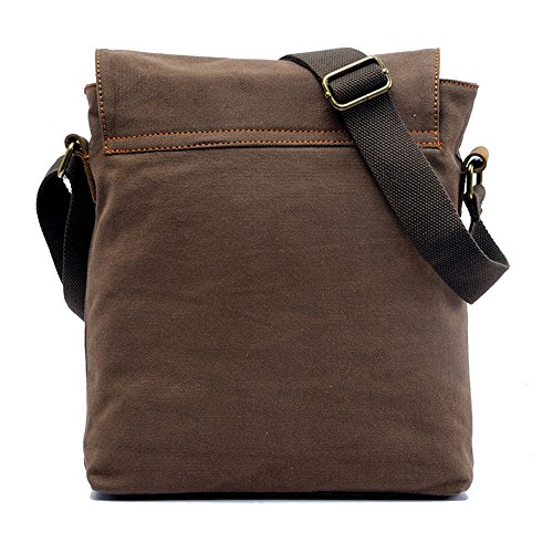 Yimidear® Hombres y Mujeres Estudiantes Multifunción Ocio Retro Lona de Vendimia Bolso de Hombro Inclinado Bolso de Hombro Viaje de Mensajero Maletín Portátil Cartera(café)