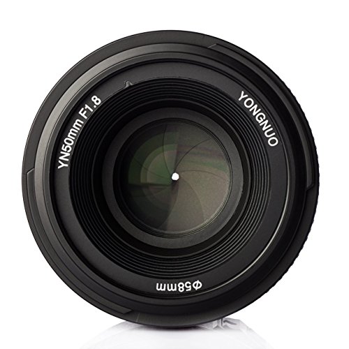 Yongnuo YN 50MM F1.8 Lente Objetivo (Apertura F/1.8) para Nikon DSLR Cámara Fotografía, Enfoque Automático de Gran Apertura + WINGONEER difusión