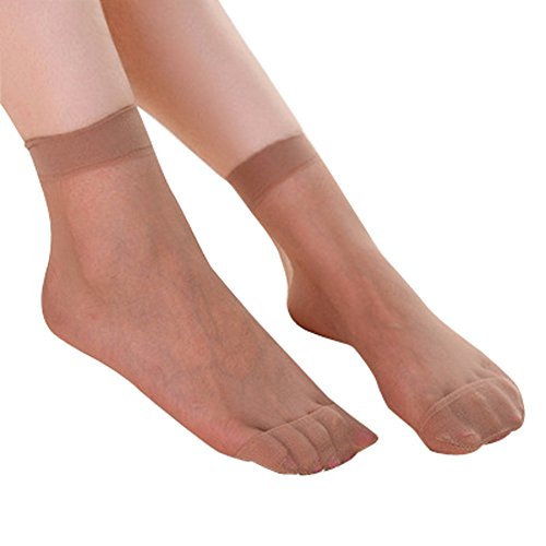 YWLINK 10 PCS De Medias Cortas De SeñOra Calcetines Invisibles De Primavera Verano De Seda De Cristal Ultra Fino De Color Carne Calcetines De Barco Calcetines De Tobillo Negro Beige Café MarróN Gris