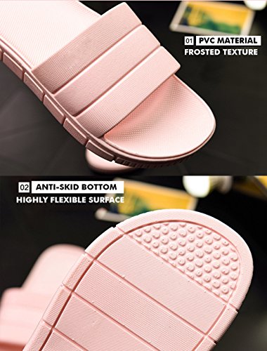 Zapatillas Pantuflas de Estar por casa de Hombre & Mujer & Pareja, Tira Ancha, Sandalia Tipo Chancla Verano, Rosa, EU 36/37 (240mm)