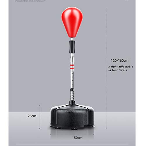 Zhirong Objetivo De Reacción Bola De Velocidad De Boxeo Equipo De Entrenamiento para Esquivar Equipo De Descompresión para El Hogar Saco De Arena Vertical De Vaso (Color : Red, Size : 50 * 160cm)