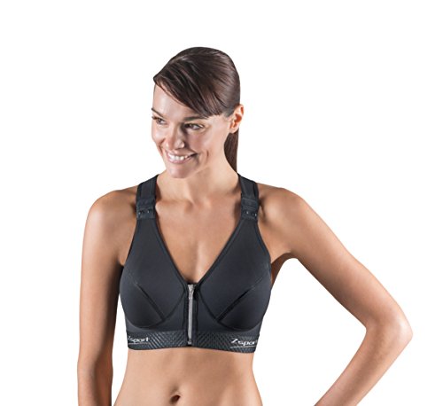 ZSPORT Silver Sujetador Deportivo, Mujer, Negro, 95B