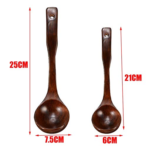 zxb-shop Cucharas de Mesa 1 unid de Madera Cucharada Profunda Cucharada Multi de Madera Cuchara de Cocina Reutilizable Cocina Sopa de gachas de Avena Herramienta utensilio Cucharas de Sopa (Size : S)