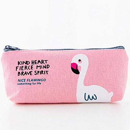 1 estuche para lápices de flamencos, cactus, lona, suministros escolares, papelería, cancería, escuela, lindo, estuche, 1 unidad