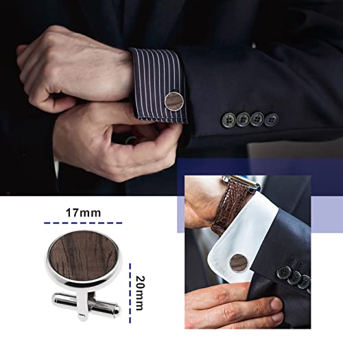 1 par de gemelos de madera natural a la moda clásica camisa gemelos manga brazalete enlace joyería delicado regalo para hombres padre novio ropa accesorios decoración