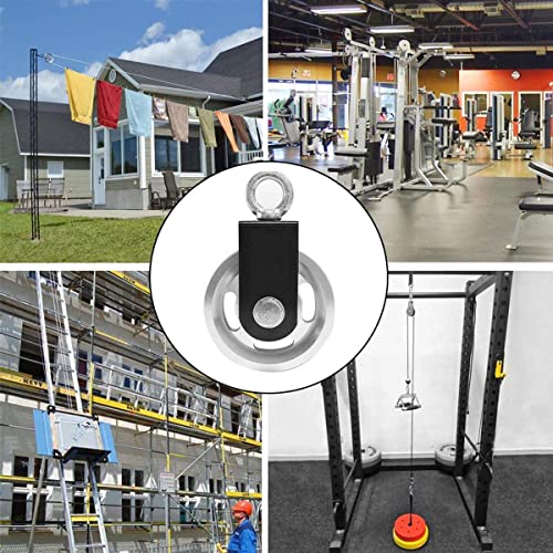 1 polea de 95 mm con soporte en U, polea de inversión para cuerdas DIY Gym aparatos de fitness, máquinas de cables, polea de alambre