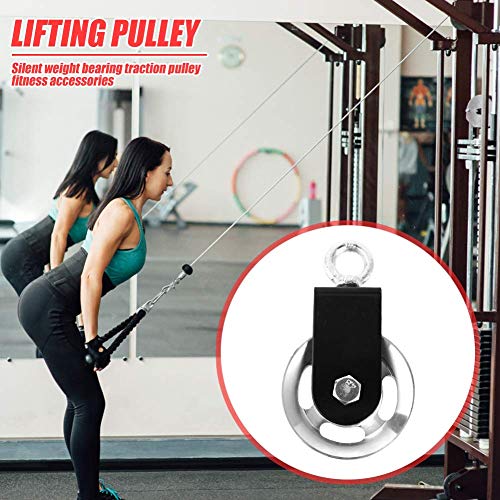 1 polea de 95 mm con soporte en U, polea de inversión para cuerdas DIY Gym aparatos de fitness, máquinas de cables, polea de alambre