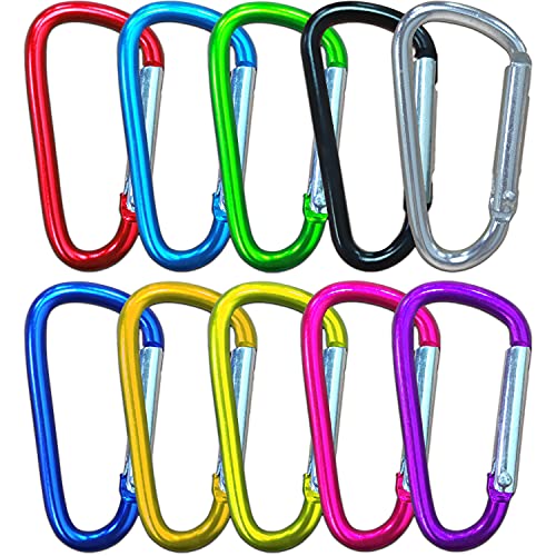 10Pcs Premium Aluminio Mosquetón Set, Pequeño Mosquetón Bloqueo, Multifunción Mini Mosquetón Llavero, Camping Mosquetón (No para Escalada!) (Tipo d)