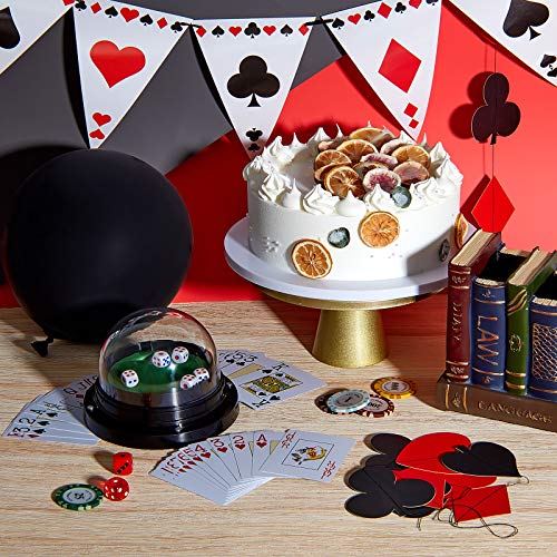 19 piezas temáticas de póquer decoraciones de fiesta banderines de casino decoraciones de cuerda de globos de látex rojo negro blanco para decoraciones de fiesta temáticas de cumpleaños