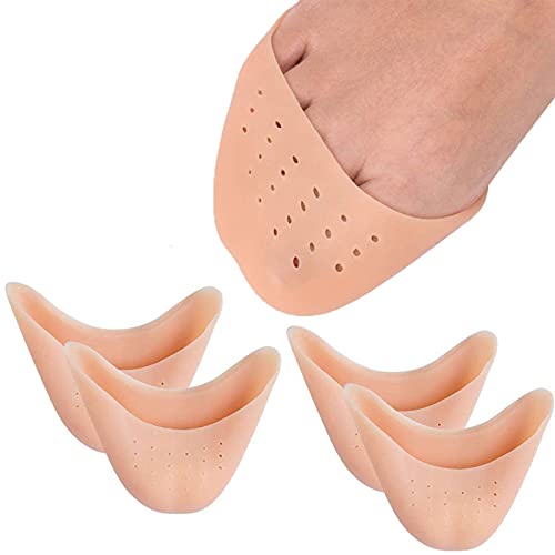 2 Pares Almohadillas de Silicona para Ballet Pointe Pads Protector de Punta de Puntera Almohadillas de Ballet para El Antepié Protector de Puntera de Tacones Altos con Agujeros Transpirables