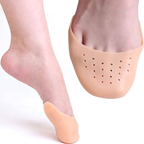 2 Pares Almohadillas de Silicona para Ballet Pointe Pads Protector de Punta de Puntera Almohadillas de Ballet para El Antepié Protector de Puntera de Tacones Altos con Agujeros Transpirables