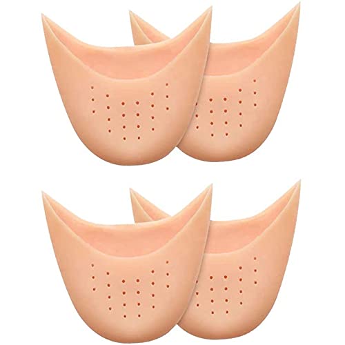 2 Pares Almohadillas de Silicona para Ballet Pointe Pads Protector de Punta de Puntera Almohadillas de Ballet para El Antepié Protector de Puntera de Tacones Altos con Agujeros Transpirables