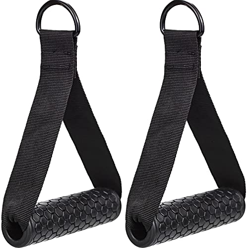 2 Piezas Mango de Resistencia para Ejercicios, Agarre Polea Nylon Cuerda Tríceps Manija Empuñadura de Silicona con núcleo de ABS Macizo para Gimnasio, Equipo de Entrenamiento