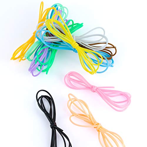 200PCS Hilo Plastico 200m Hilo Scoubidou Cuerda 20 Colores Cordón Plástico Scoubidou Cuerda de Colores para Collar Pulsera Llavero DIY Manualidades Abalorio Cuerda de Cuentas con 20 Ganchos Llaveros