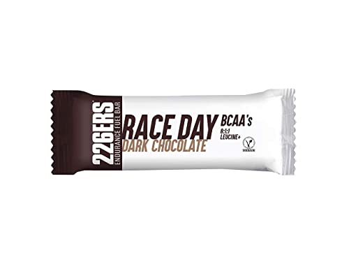 226ERS Endurance Fuel Bar Race Day BCAA's | Barritas Energéticas Veganas para Mayor Resistencia con BCAA's 8:1:1 y Multivitaminas, Chocolate Negro - 30 barras x 40 gramos