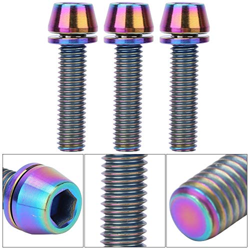 3 Piezas Tornillo de Bicicleta, Pernos de Titanio para Bicicleta para Potencias de Bicicleta de Montaña (M5 X 20 MM)