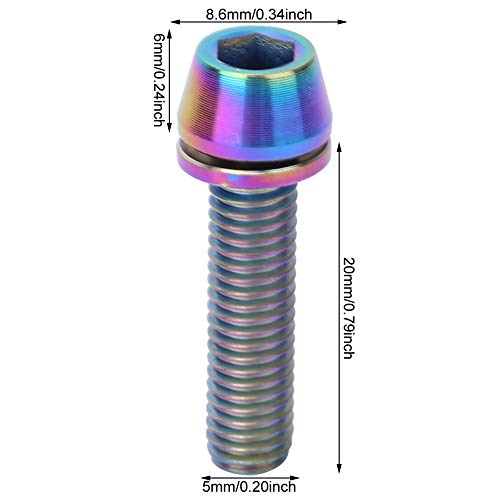 3 Piezas Tornillo de Bicicleta, Pernos de Titanio para Bicicleta para Potencias de Bicicleta de Montaña (M5 X 20 MM)