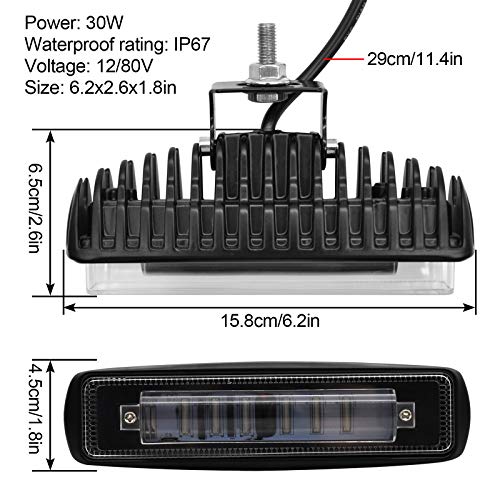 30W Luz LED Estroboscopica, 2 PCS Carretilla Elevadora Lateral MarcadorLuz Del Punto de Advertencia