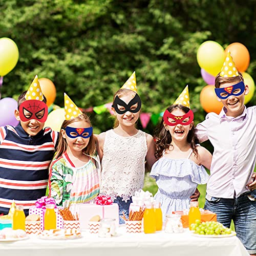 35 Piezas Máscaras de Superhéroe, Máscaras de Fieltro para Niños de Cosplay con Cuerda Elástica Máscaras de Ojos para Niños Mayores de 3 años