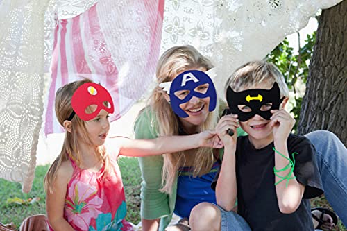 35 Piezas Máscaras de Superhéroe, Máscaras de Fieltro para Niños de Cosplay con Cuerda Elástica Máscaras de Ojos para Niños Mayores de 3 años