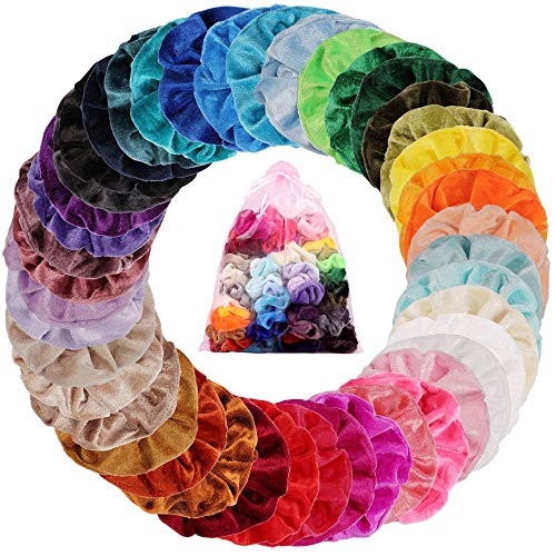 45 Colores Velvet Elástico Hair Scrunchies, Lazos Elásticos De Banda Pelo Stretchy Multicolor De Terciopelo Accesorios Para El Cabello Ponytail Titular Para Mujeres Niñas Accesorios