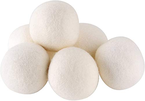 6 Bolas para Secadora y Lavadora de Lana - Pelotas para secar la Ropa sin Usar suavizante - Dryer Balls de Lana de Oveja Reutilizables,Suaviza la Ropa de Forma Natural