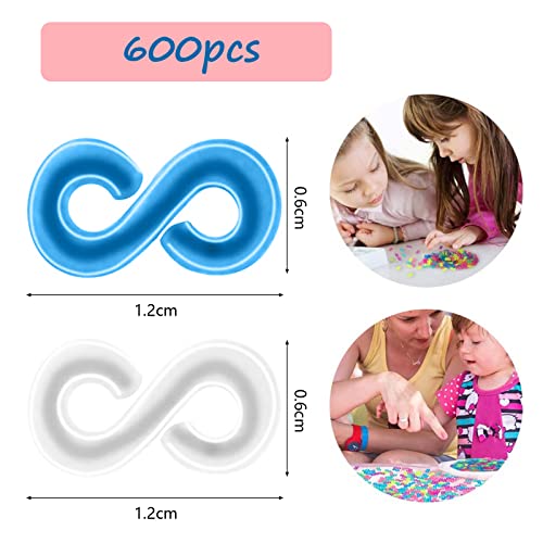 600 PCS S Clips Loom Bands Gancho Telar, VEGCOO S-Clips de Colores Cierres para Pulseras Accesorios de Joyería