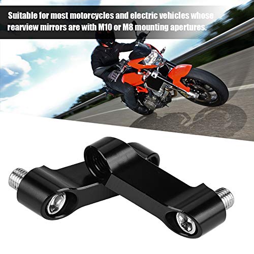 Accesorios universales para Extensor de Elevador de Montaje de Espejo Lateral de Motocicleta, Adaptador de elevación de extensión de Espejo Trasero de Motocicleta de Aluminio para Rosca de 8/10 mm