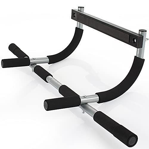 Active Barras de dominadas para puerta, barras de barbilla, entrenador de cuerpo superior portátil ajustable, barra de entrenamiento para el gimnasio en casa, entrenamiento de fuerza (negro)