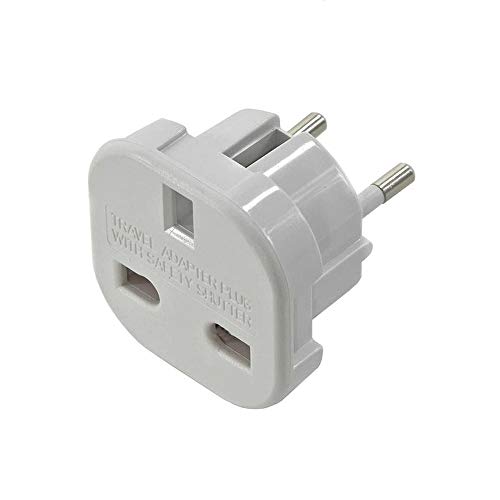 ADAPTADOR CORRIENTE ENCHUFE UK INGLES REINO UNIDO A EUROPEO REDONDO UE UNIVERSAL