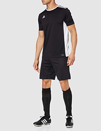 adidas Entrada 63 Camiseta de Fútbol para Hombre de Cuello Redondo en Contraste, Negro (Black/White), L