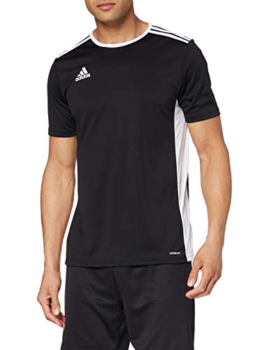 adidas Entrada 63 Camiseta de Fútbol para Hombre de Cuello Redondo en Contraste, Negro (Black/White), L