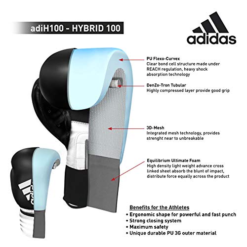 adidas Guantes de Boxeo Unisex para Hombres y Mujeres y niños, Entrenamiento híbrido 100 6 onzas 8 oz 10 oz 12 oz 14 oz 16 oz 16 oz oz Oro, 10 oz