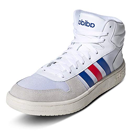 adidas Hoops 2.0 Mid, Zapatillas Hombre, FTWBLA/Reauni/Escarl, 45 1/3 EU