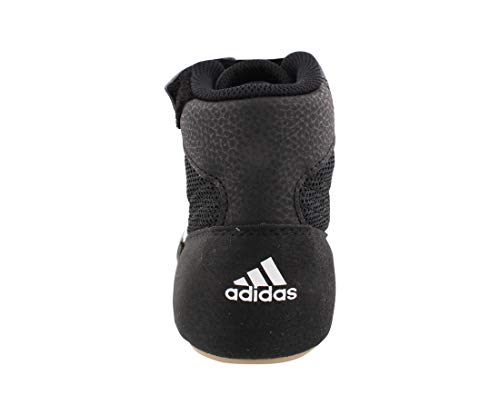 adidas Men's Boy's HVC2 Wrestling Mat Shoe Ankle Strap (Black/White, 12.5)