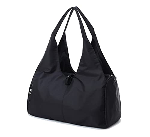 ADOHOX Bolsa deportiva bolsa de entrenamiento con compartimento para zapatos para bolsa bolsa deportiva de fitness bolsa de natación de viaje, bolsa de fin de semana para hombres y mujeres（negro）