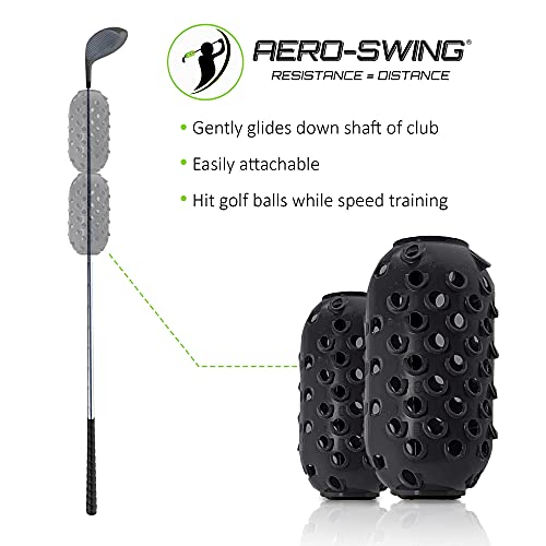 AERO-SWING – Negro – Revolucionario Swing Speed Trainer – Golpea pelotas de golf mientras entrenas.