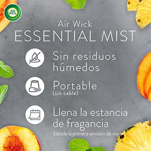 Air Wick Essential Mist - Aparato y recambio de ambientador difusor, esencia para casa con aroma a Explosión Cítrica, pack de 1 aparato y 1 recambio