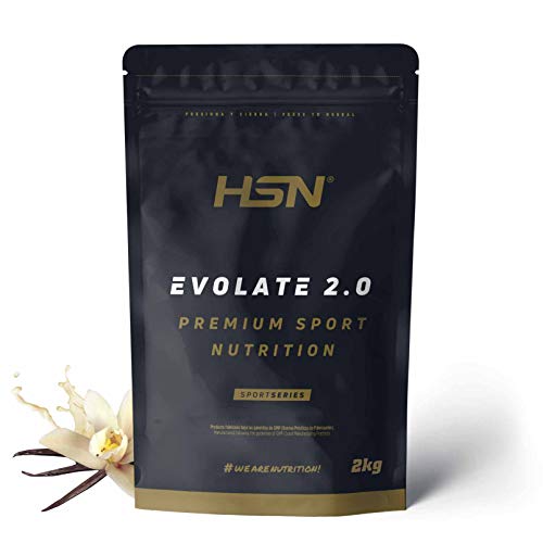 Aislado de Proteína de Suero de HSN Evolate 2.0 | Sabor Vainilla 2 Kg = 67 Tomas | Whey Protein Isolate para Ganar Masa Muscular | No-GMO, Vegetariano, Sin Gluten ni Soja