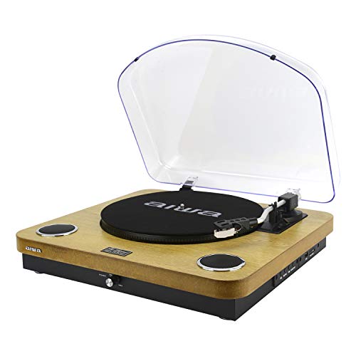 AIWA GBTUR-120WDMKII: Tocadiscos de Madera, Bluetooth, 3 velocidades, Radio FM, SD y USB