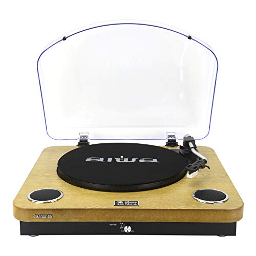 AIWA GBTUR-120WDMKII: Tocadiscos de Madera, Bluetooth, 3 velocidades, Radio FM, SD y USB